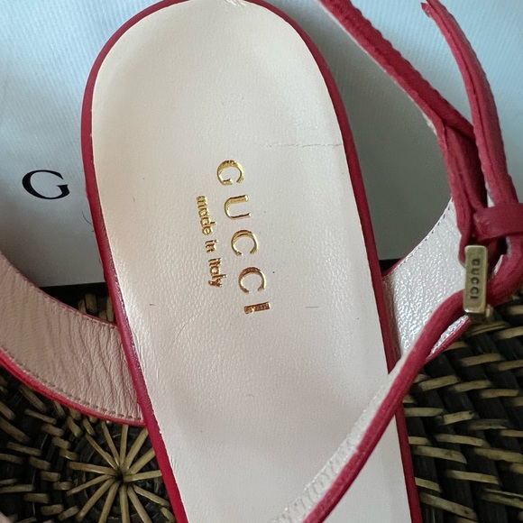 Gucci Marmont double G Red Leather platform, size 40 - Picture 5 of 11